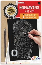 Silver scratch art picture dog GRAFIX