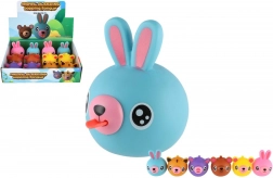 Pískací gumové zvířátko s jazykem 6 cm