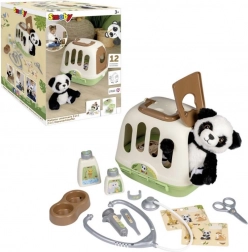 Children's 2-in-1 veterinary set with plush panda and carrier