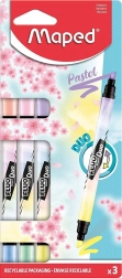 MAPED Fluo Peps Duo Pastel Highlighters, set of 3