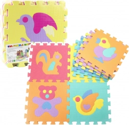 Soft EVA foam animal puzzle mat, colorful, 9 pieces