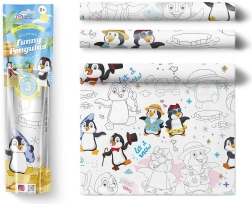 Barvne prtne podlage za risanje 3 kosi - Veseli pingvini