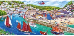 panoramic puzzle Looe Harbour by Gibsons, 636 pieces