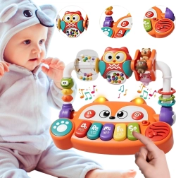 Woopie Baby interactief educatief piano vos met LED en rammelaars