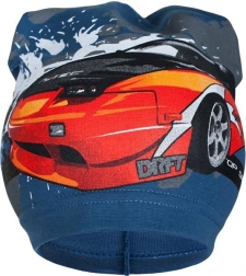 Cappellino primaverile per bambini in cotone New Baby con motivo auto – blu