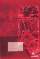 A4 School Notebook, 60 Sheets, Ruled, Eco – Red Flowers