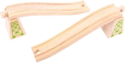 Overpass Tracks with Pillars 2 pcs Bigjigs Rail