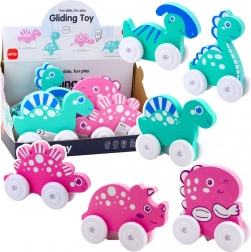 Dinosaurus op wieltjes van schuim voor kinderen, mix van kleuren