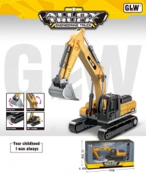 GLW Kids’ Excavator with Metal Bucket and Rotating Cab
