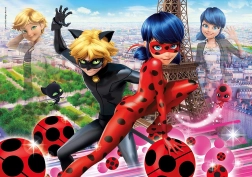 Puzzle Miraculous Ladybug and Cat Noir in Paris 104 pieces