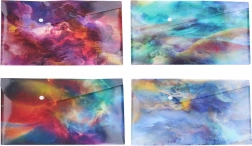 Plastic document folder with snap button Space 23.5 × 33.5 cm