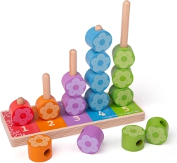 Houten insteekspel met kleurrijke bloemetjes BIGJIGS