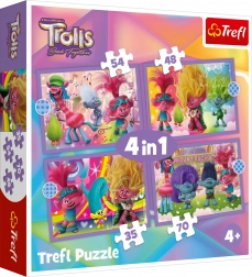 Trefl Puzzle Trolls Band Together: Colorful Adventure 4-in-1 (35, 48, 54, 70 pieces)