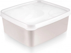 Plastična posoda za živila s pokrovom 650 ml bežna