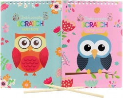 Scratch Art Notebook with Owl Motif, 14 × 20 cm