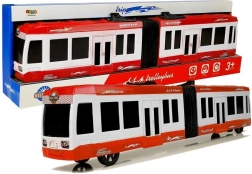 Zglobni avtobus z vztrajnikom rdeč