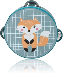 Kids' tambourine with fox, 13 cm