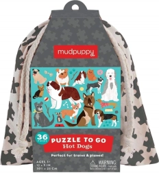 Puzzle Dogs in Fabric Bag 36 Pieces