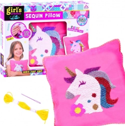 Creative Set for Making a Pillow with Unicorn and Sequins