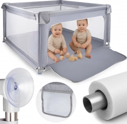 box recinto per bambini KIVO 120 × 120 cm grigio