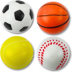 Set of Foam Sports Balls 6 cm – Soccer, Basketball, Tennis, Baseball (4 pcs)