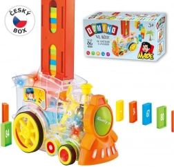 Locomotiva trasparente con domino e luce per bambini