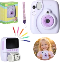 Fotocamera istantanea per bambini con stampa 16×, viola, con set di accessori