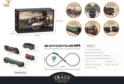 Retro train set with lights, sounds and smoke 216 cm