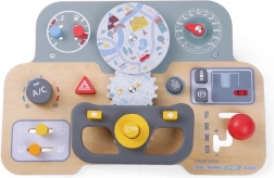 Wooden activity board with steering wheel for kids 2kids
