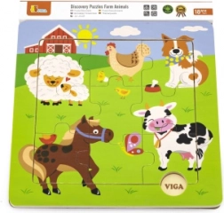 Puzzle in legno animali domestici 9 pezzi