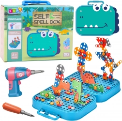 Constructive Building Set Dinosaurs with Case and Drill - 228 Pieces