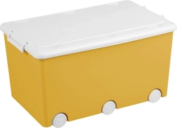 Tega multi-purpose rolling toy box yellow