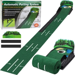 Training mat for golf with felt, 3 holes, 175cm