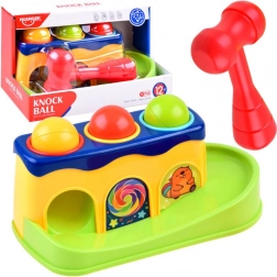 Barvita zabijalka s kladivcem in kroglicami za otroke