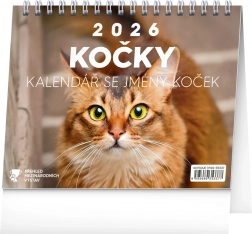 Stolní kalendář Kočky 2026 se jmény