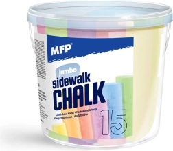 Sidewalk Chalk for Kids 15 Pieces in a Bucket - Mix of Colors