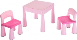 Set per bambini tavolino e due seggioline New Baby rosa