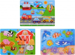 Wooden knob puzzles for little ones