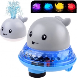 Wodny wieloryb z fontanną i jeżdżącą platformą do kąpieli – Szary