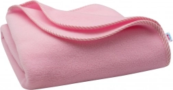 Otroška flis odeja NEW BABY roza, črte 100 × 75 cm