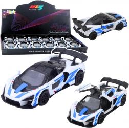 Auto sportivo da corsa in metallo 1:32 con meccanismo pull-back e porte apribili – bianco