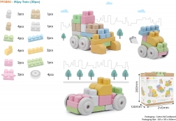 BIO Building Blocks for Children 18m+ Set of 30 Pcs in Pastel Colors with Rounded Edges