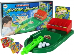 Tabletop football game with ball launcher and scoring cards