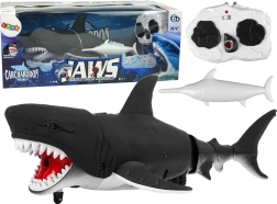 remote-controlled black shark with infrared control, moving tail, and water sprayer