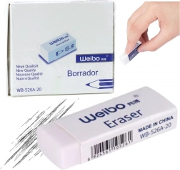 White school and office eraser WEIBO 6 cm