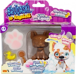 Coffret bonus Brudaski dans le bain – chiot Boston blanc-jaune