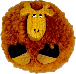 Wooden magnet with pom-pom Giraffe – handmade decoration