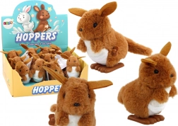 Canguro di peluche marrone a molla saltellante