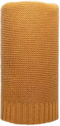 Bamboo knitted blanket 100 × 80 cm mustard