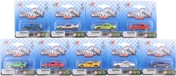 Die-cast toy car on card